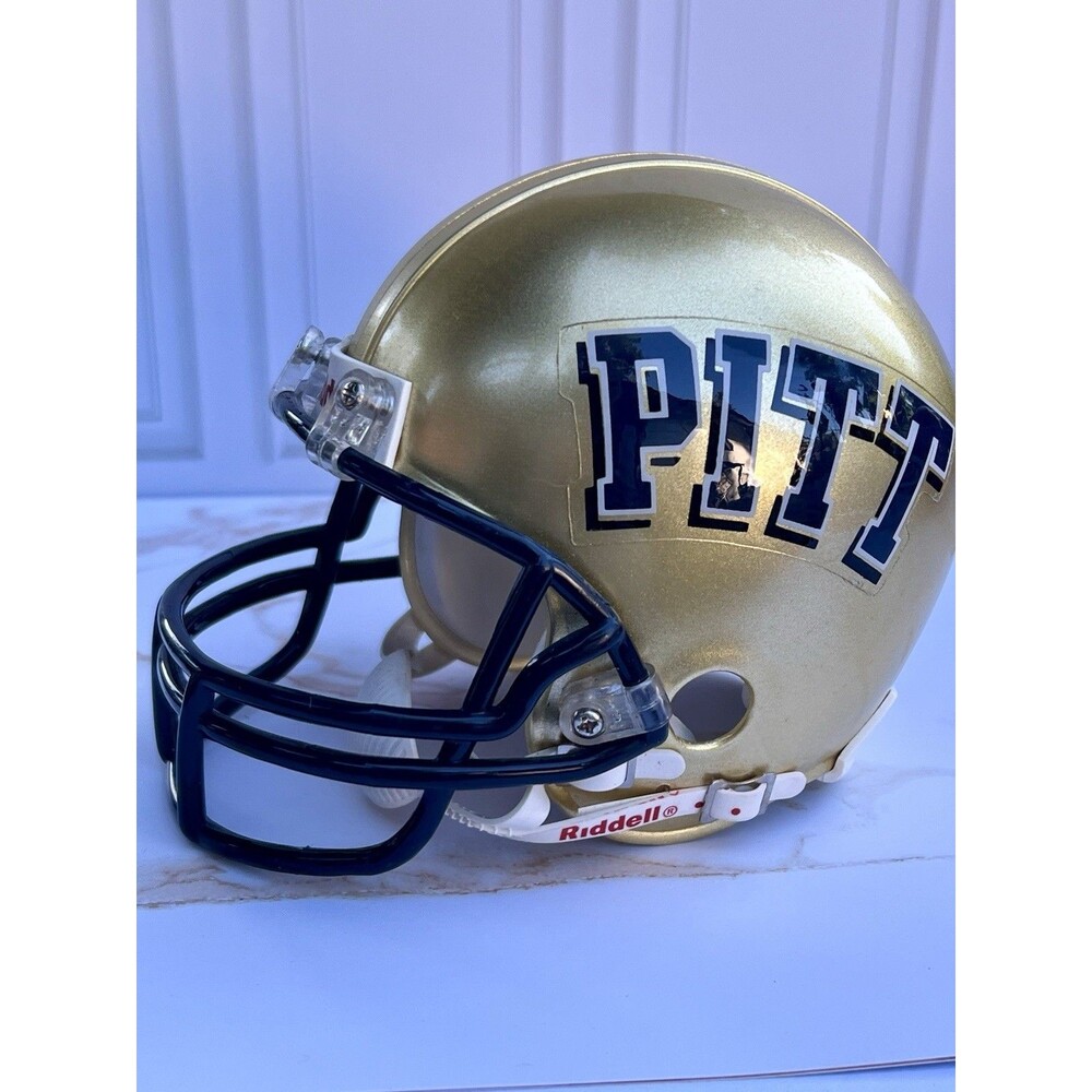 Vintage Mini Pitt Panthers Riddell Football Helmet Gold Block NCAA College